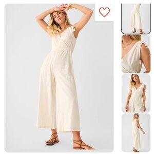 NWT Faherty Rowe Windowpane Jumpsuit